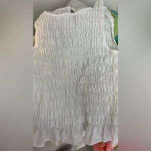 White smocked tank top